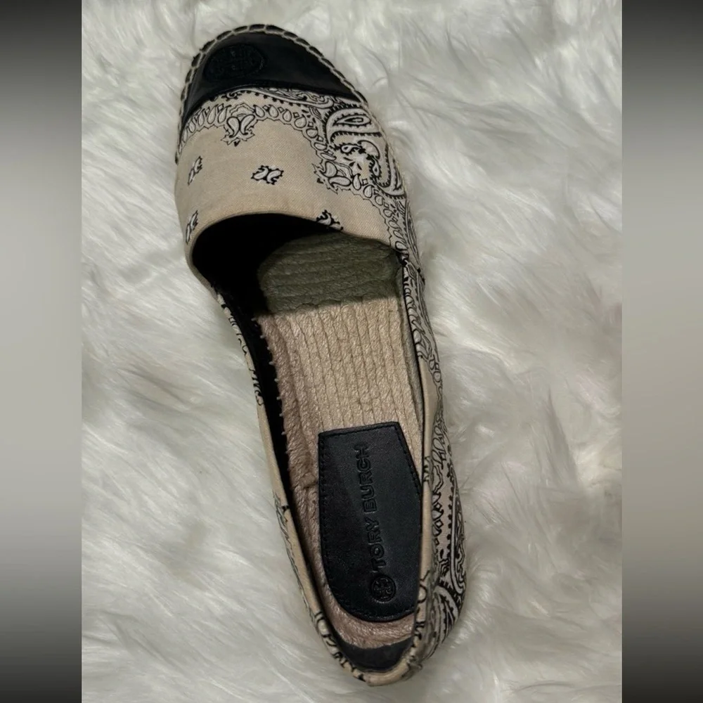 Tory Burch Pigment Espadrille Canvas Flat Shoe-Size 11M -Block Espadrille